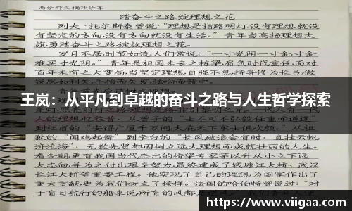 王岚：从平凡到卓越的奋斗之路与人生哲学探索